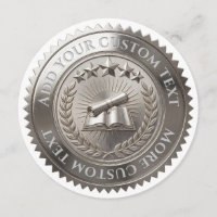 Custom 3D editable Silver foil certificate seal