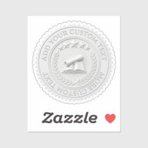 Custom 3D editable White wax foil certificate seal