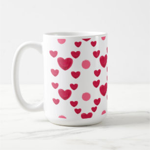 Custom 3D Jelly Hearts & Polka Dots Cute Pattern Coffee Mug