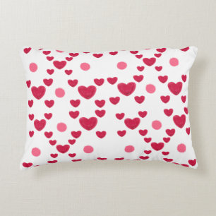 Custom 3D Jelly Hearts & Polka Dots Cute Pattern Decorative Cushion