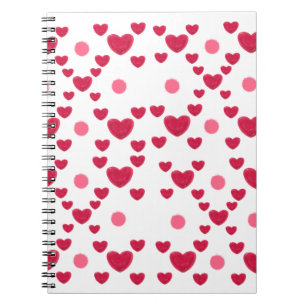 Custom 3D Jelly Hearts & Polka Dots Cute Pattern Notebook