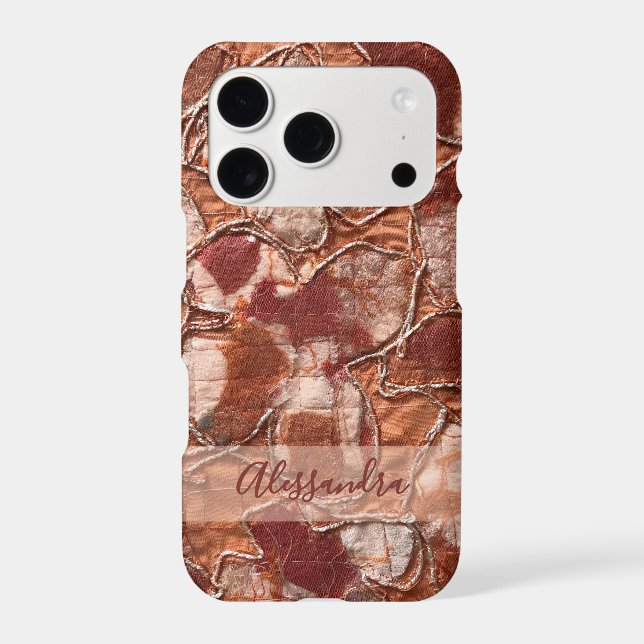 Custom 3D textile embroidery look boho terracotta  (Back)