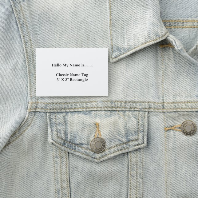 Custom 3x2 Name Tag Simple Clean Modern Style (In Situ)