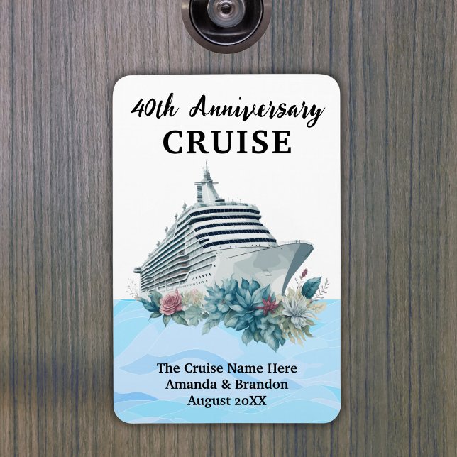 Custom 40th Anniversary Cruise Cabin Door Magnet (Custom 40th Anniversary Cruise Cabin Door Magnet
)