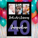 Custom 40th Birthday Black Script Photo Collage Invitation<br><div class="desc">Put a smile on a face with this personalised 40th birthday modern script photo collage Invitation. - Simply click to personalise this design 🔥 My promises - This design is unique and is designed with you in mind 🙏 Thank you for supporting my small business - If you would like...</div>