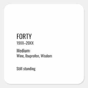 Custom 40th Birthday Funny Museum Label Chic