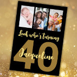 Custom 40th Birthday Gold Modern Photo Collage Invitation<br><div class="desc">Put a smile on a face with this personalised 40th birthday modern script photo collage Invitation. - Simply click to personalise this design 🔥 My promises - This design is unique and is designed with you in mind 🙏 Thank you for supporting my small business - If you would like...</div>