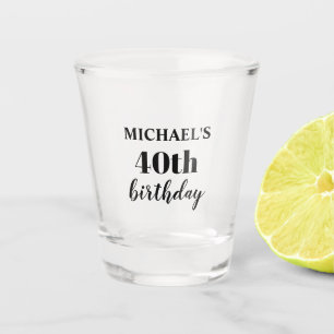 Custom 40th Birthday Party Favour Shot Glass
