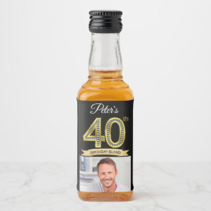 Custom 40th Birthday Party Mini Liquor Favour Labe Liquor Bottle Label