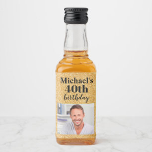 Custom 40th Birthday Party Mini Liquor Favour Labe Liquor Bottle Label