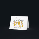 Custom 40th Happy Birthday Card<br><div class="desc">Celebrate turning 40 in style with this fun gold and black 40th birthday design which has bold numbers and a modern handwritten script. The name and the number can be easily customised.</div>