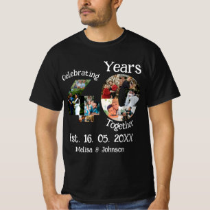 Custom 40th Wedding Anniversary 11 Photo Collage T-Shirt