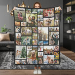 Custom 42 Photo Collage Fleece Blanket<br><div class="desc">Make your own blanket featuring 42 of your cherished photo memories in a modern grid style photo collage. Simply add your pictures for custom photo home decor or personalised gift for family and friends.</div>