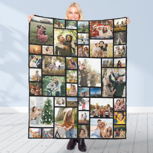 Custom 42 Photo Collage Fleece Blanket