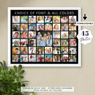 Custom 45 Photo Collage Personalised Poster
