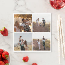 Custom 4 Family Photo Collage Personalised Paper