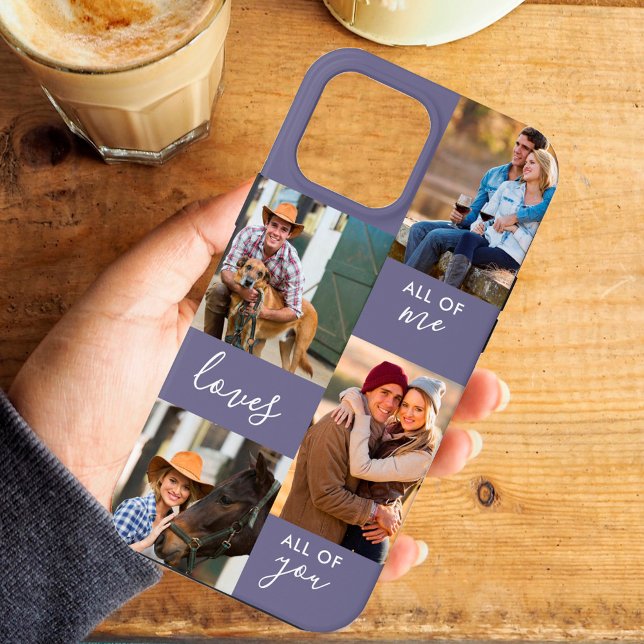 Custom 4 Photo All of Me Loves All of You Purple Case-Mate iPhone Case (Creator Uploaded)