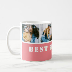 Custom 4 Photo Best Mum Ever Coffee Mug