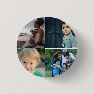 Custom 4 Photo Collage  3 Cm Round Badge