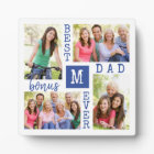 Custom 4 Photo Collage Best Bonus Dad Ever Blue