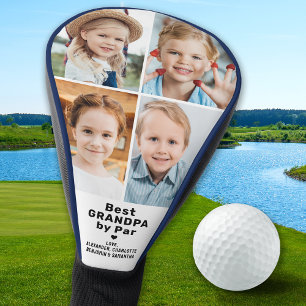 Custom 4 Photo Collage Best GRANDPA By Par Golf Head Cover