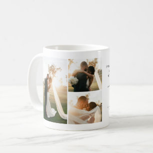 Custom 4 Photo Collage Couple Wedding Anniversary Coffee Mug