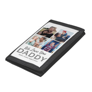 Custom 4 Photo Collage Dad Trifold Wallet