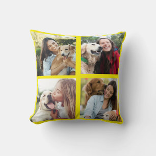 Custom 4 Photo Collage Gift for Dog Lovers  Pet  Cushion