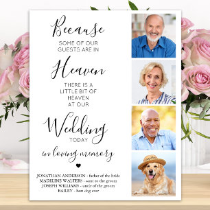 Custom 4 Photo Collage  Heaven Wedding Memorial Poster