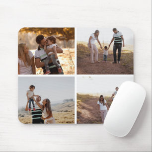 Custom 4 Photo Collage Laptop Sleeves Mouse Pad