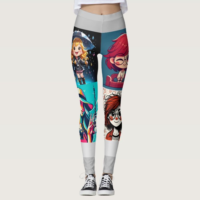 Custom 4 Photo Collage Leggings (Front)