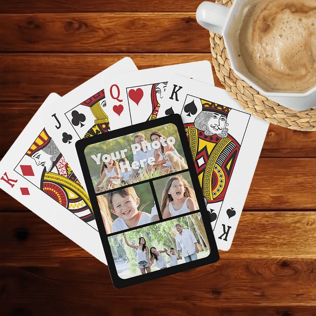Custom 4 Photo Collage Playing Cards (custom photo playing cards)