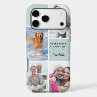 Custom 4 Photo Collage with Positive Quote Seafoam