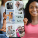 Custom 4 Photo Collage with Positive Quote Seafoam iPhone 11 Pro Max Case<br><div class="desc">Personalised Phone case for iphone 11 pro max and many other models. The design features a custom photo collage with 4 of your favourite photos, your name and the positive wording "Every day's a happy day". The photo template is set up ready for you to add your photos, working clockwise...</div>