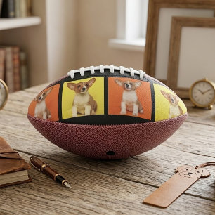 Custom 4 Photo Collage Your Pet Dog Picture On Football