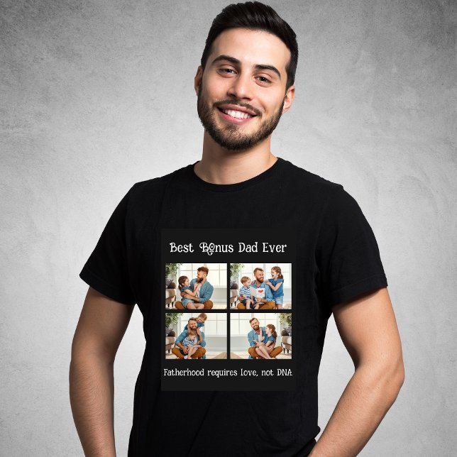 custom 4 photo collages bonus dad fathers day T-Shirt (Creator Uploaded)