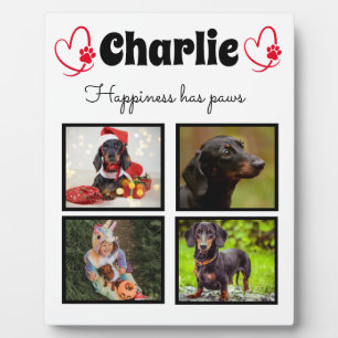 Custom 4 photo dog collage tabletop plaque