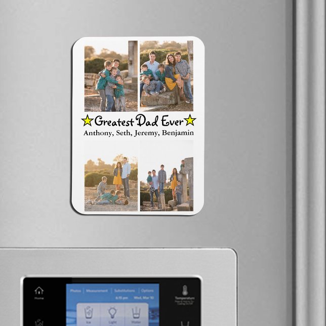 Custom 4 Photo Greatest Dad Ever Father's Day Magnet (Custom 4 Photo Greatest Dad Ever Father's Day Magnet)
