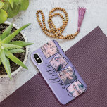 Custom 4 Photo Handwritten Monogram Name Couple iPhone X Case<br><div class="desc">This romantic, cool, and modern case is perfect for anyone who wishes to carry their loved one with them. It features four customisable photograph pictures. On top of the photos are black outlined twisted frames for a unique and contemporary touch. It also displays a place for a monogram name on...</div>