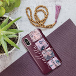 Custom 4 Photo Handwritten Monogram Name Couple iPhone X Case<br><div class="desc">This romantic, cool, and modern case is perfect for anyone who wishes to carry their loved one with them. It features four customisable photograph pictures. On top of the photos are white outlined twisted frames for a unique and contemporary touch. It also displays a place for a monogram name on...</div>
