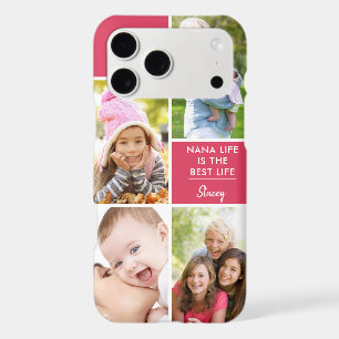 Custom 4 Photo Nana Life is the Best Life Pink