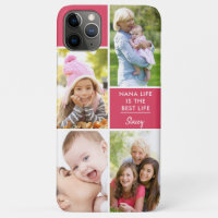 Custom 4 Photo Nana Life is the Best Life Pink