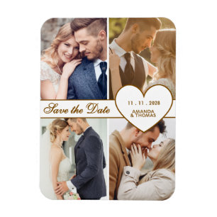 Custom 4 Photo Save the Date Magnet