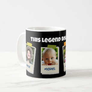 Custom 4 Photo This Legend Belongs To Grandpa Coffee Mug