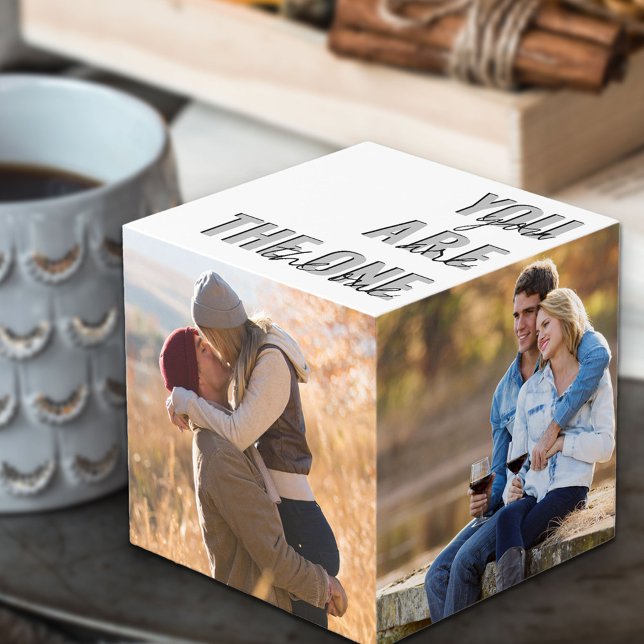 Custom 4 Picture You Are the One Romantic Photo Cube (Creator Uploaded)