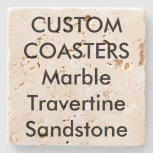 Custom 4" Real Stone Travertine Coasters Cork Back