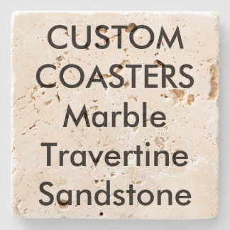 Custom 4" Real Stone Travertine Coasters Cork Back