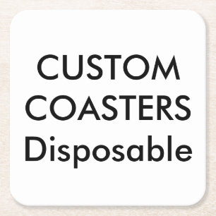 Custom 4" Square Disposable Party Coasters