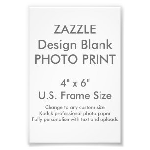Custom 4" x 6" Photo Print (US Frame Size)