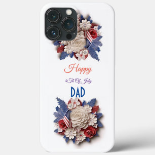 Custom 4Th Of July: 3D Patriotic Flowers iPhone 13 Pro Max Case
